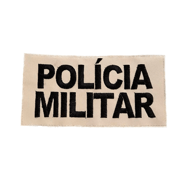 Patch Bordado Grande para Coletes Polícia Militar Caqui com Velcro (Costacaca)