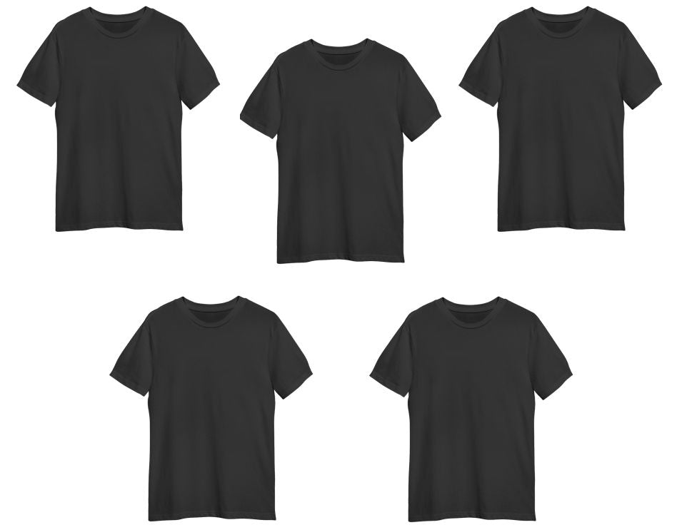 KIT 5 Camisetas Malha Fria Punho nas Mangas Atacado