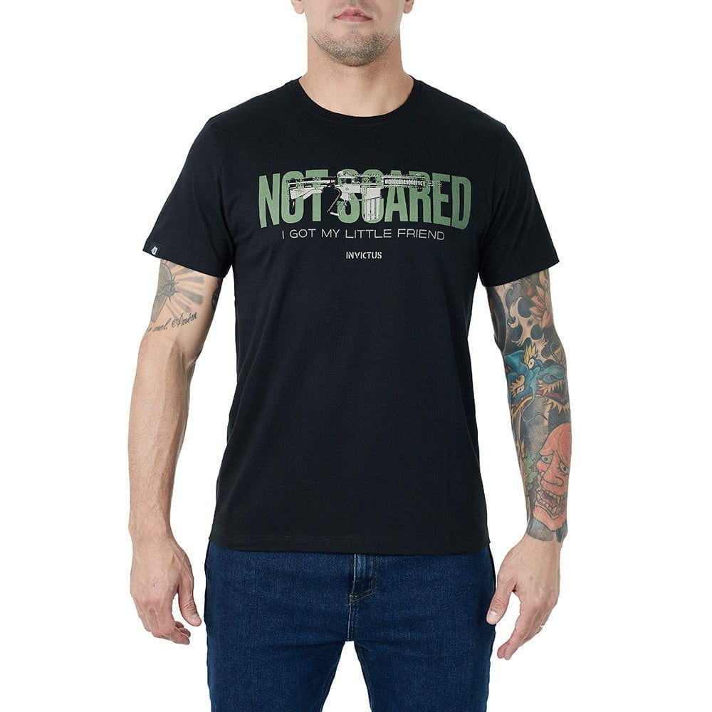 T-SHIRT INVICTUS CONCEPT NOT SCARED PRETO