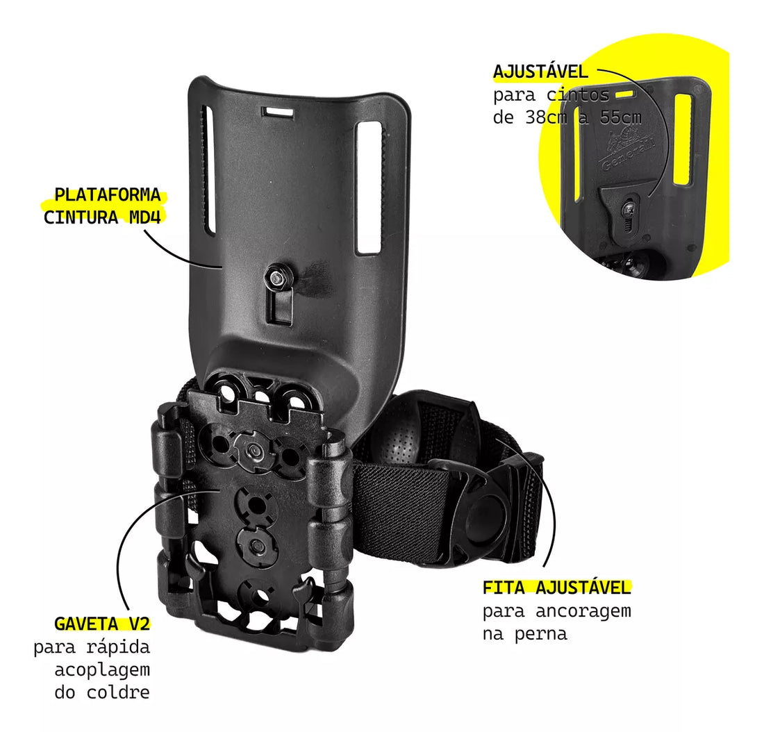 KIT Coldre Maynards V2 Curto Gaveta Suporte Cintura Com Fita