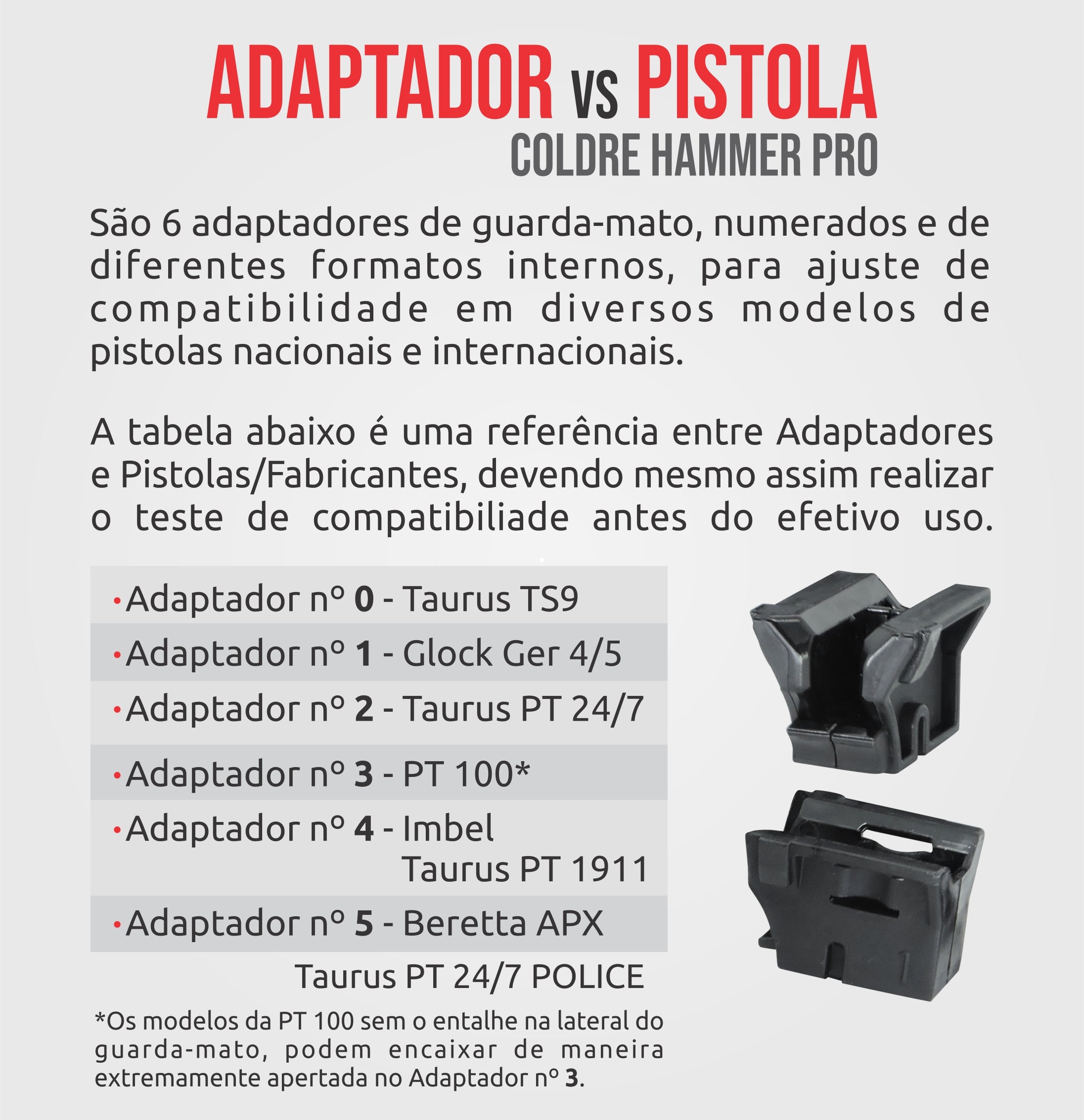 Coldre de Perna Bélica Hammer Pro 2 Polímero - Preto