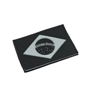 Patch Bandeira do Brasil Emborrachado (Escala de Cinza)