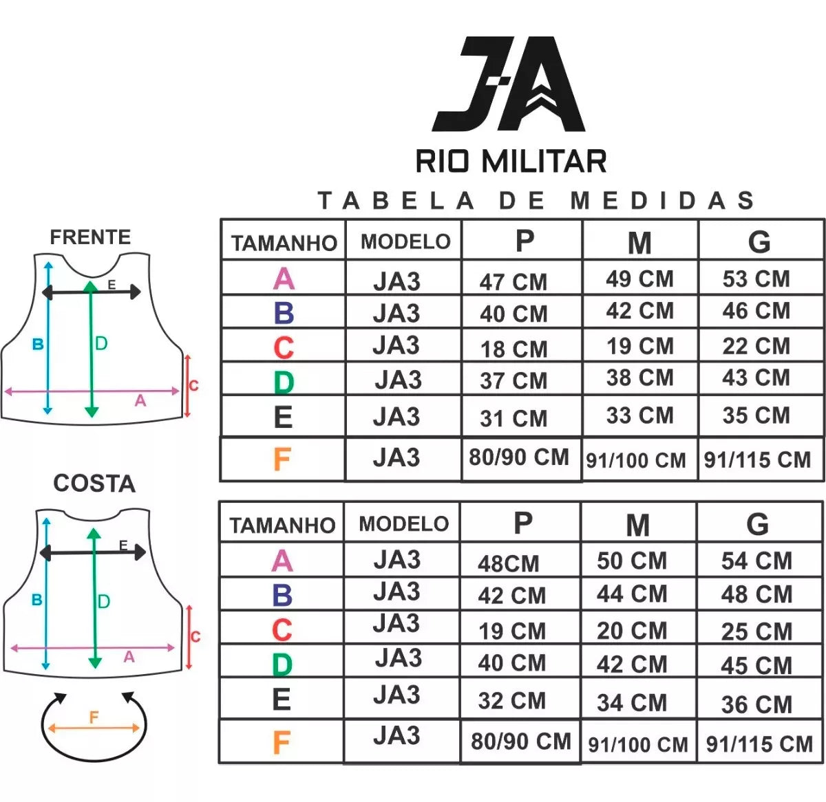 Capa de Colete JA Rio Modular JA3 - Preto