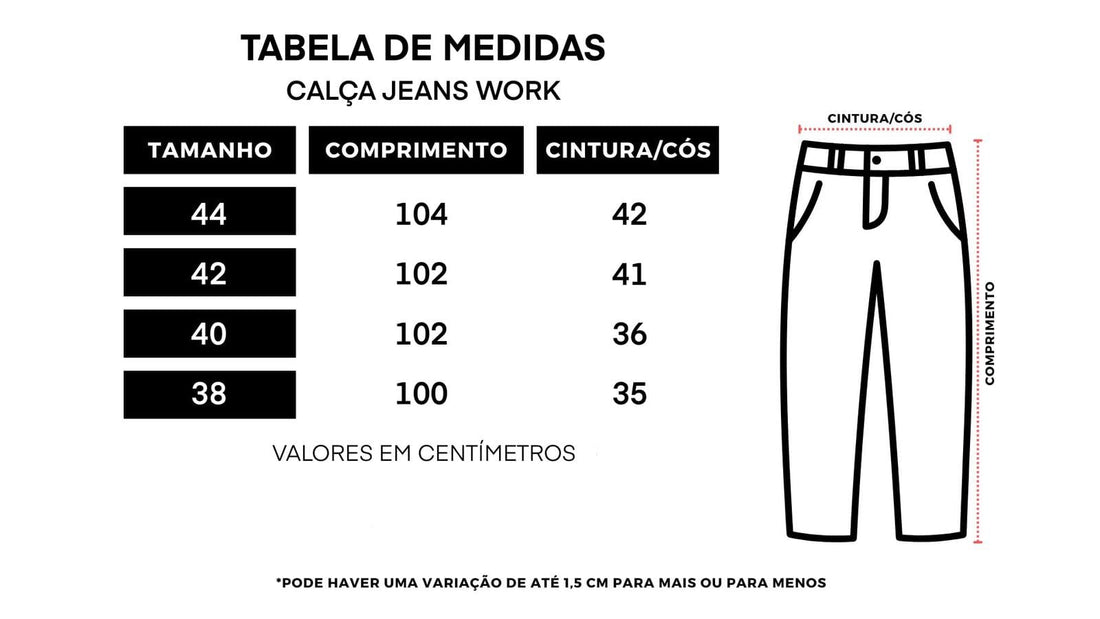 Calça Jeans de Curso/Trabalho Enxoval PM
