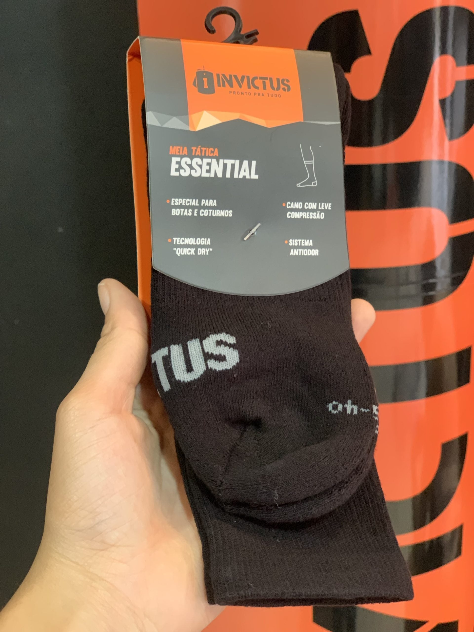 Meia Tática Invictus Essential - Preta
