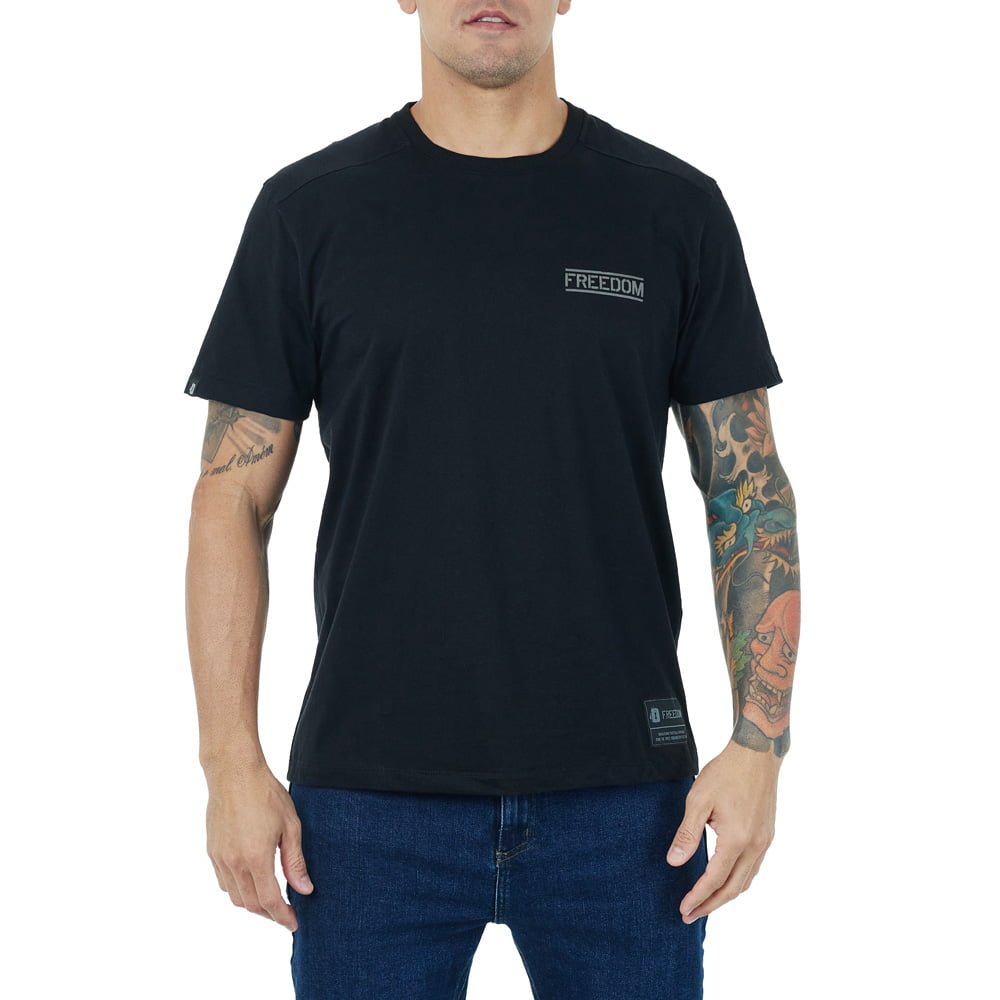 T-SHIRT INVICTUS FREEDOM SNAKE PRETO