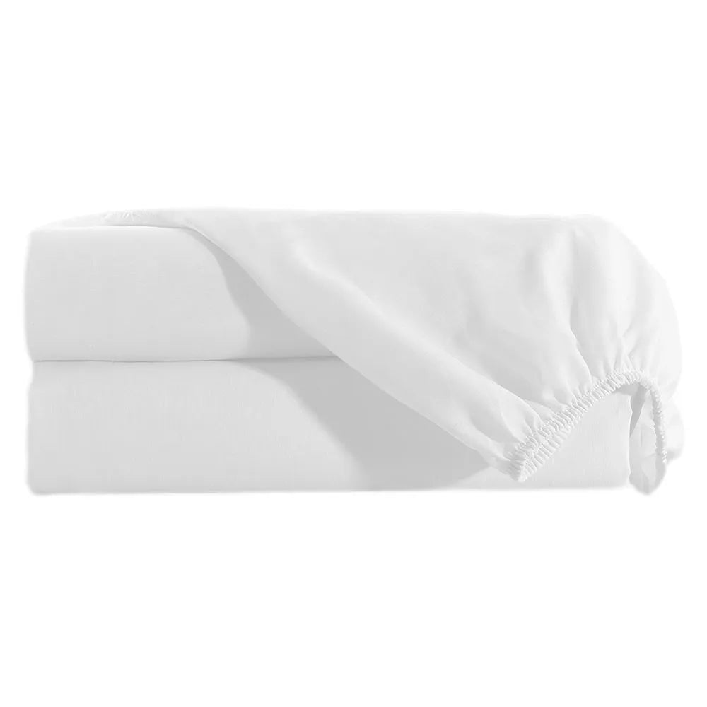 Lençol Elástico de Cama Solteiro (Padrão Militar) - Branco