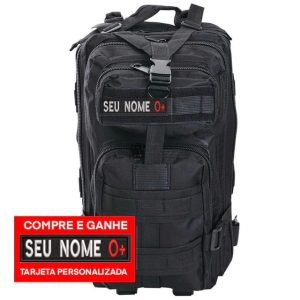 Mochila Tática Militar Reforçada 30L - Preta + Brinde